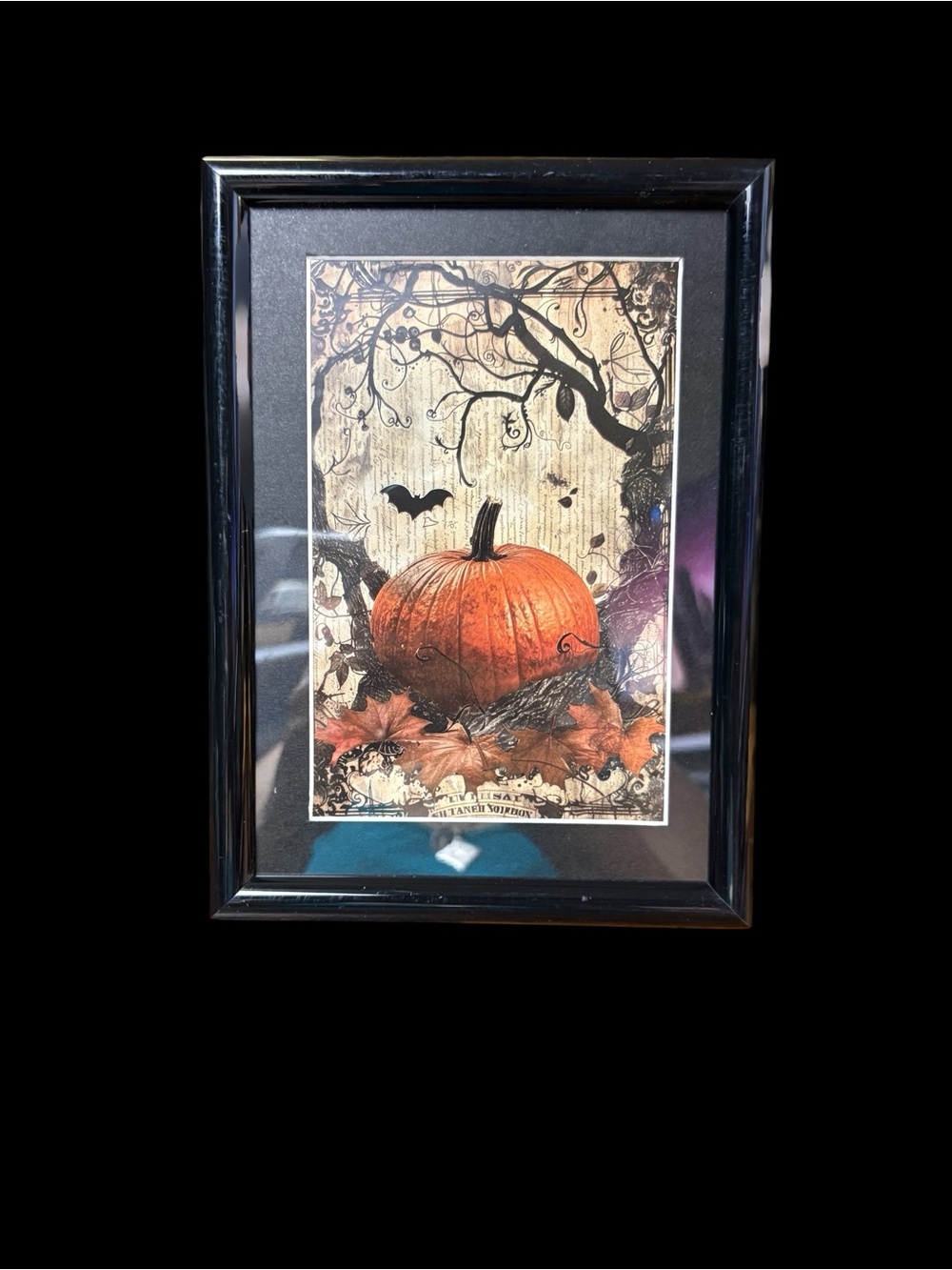 5x7 Framed Pumpkin Halloween Art Print – Gothic Witchy Fall Décor
